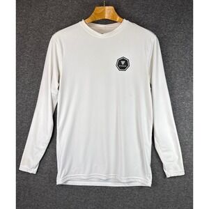 VISSLA White Long Sleeve Rash Guard Shirt UV Protection Mens Size M Stained Surf